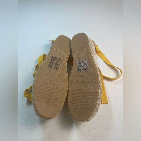 Soludos | Lauren Espadrilles Plaid Marigold Ankle Wrap Ties Jute NWOB - Picture 5 of 10